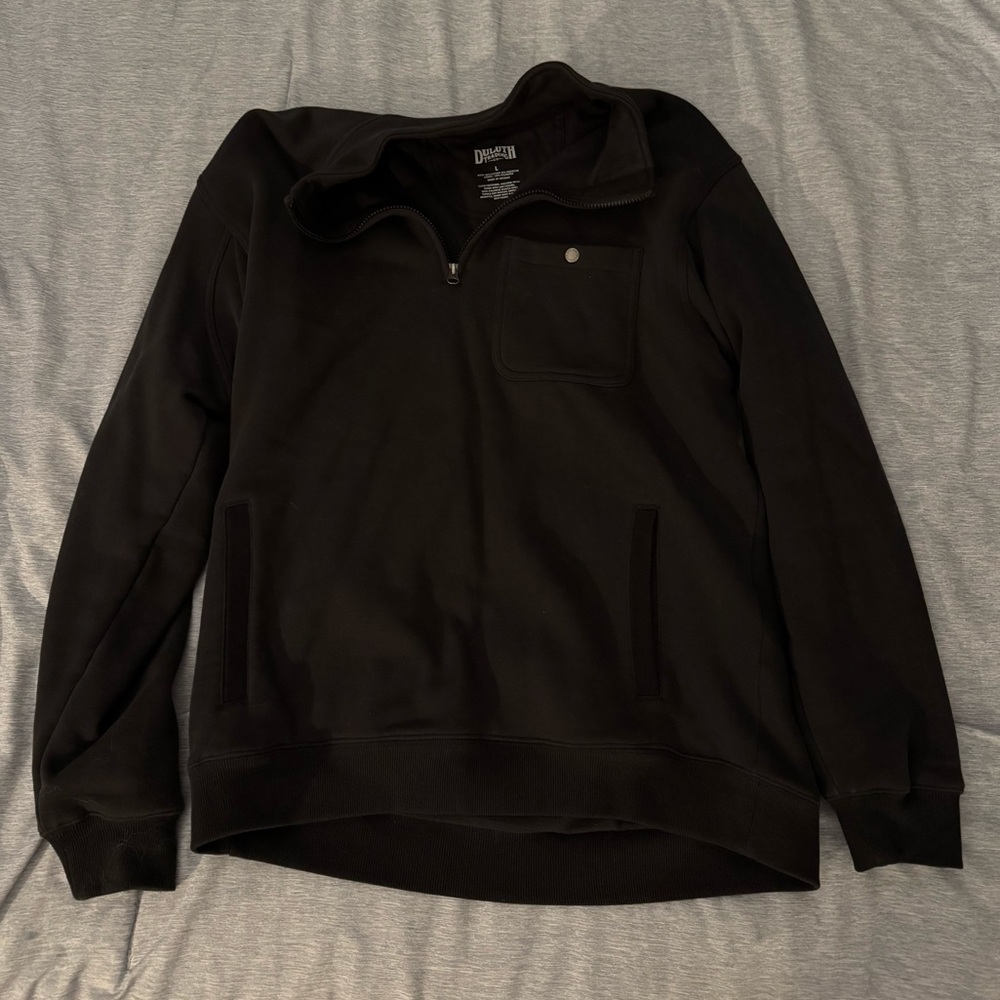 Duluth Trading Co Black Zip-Up Sweater